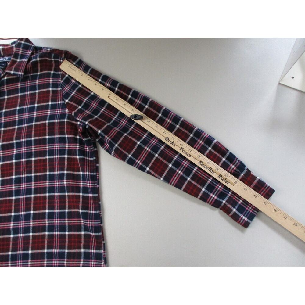LL Bean Womens Scotch Plaid Flannel Shirt Size 16 Red Relaxed Fit Top 488594 - Picture 9 of 15